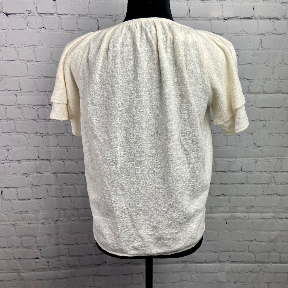 NWT Madewell Texture & Thread Ruffle Blouse - Picture 3 of 8